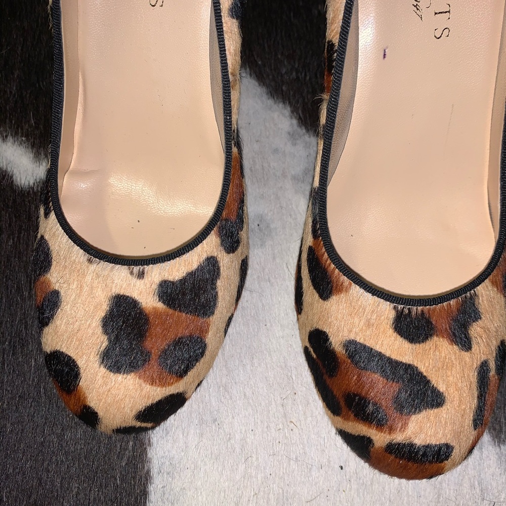 Talbots brown calf hair animal print pump 7.5 - Picture 4 of 7